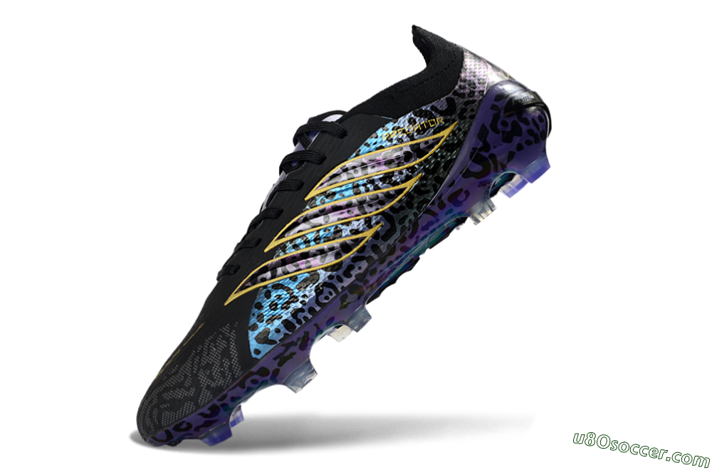 Adidas Predator 26 Elite FG Firm Ground Soccer Cleats - Black/Electric Blue/Purple Fusion 5