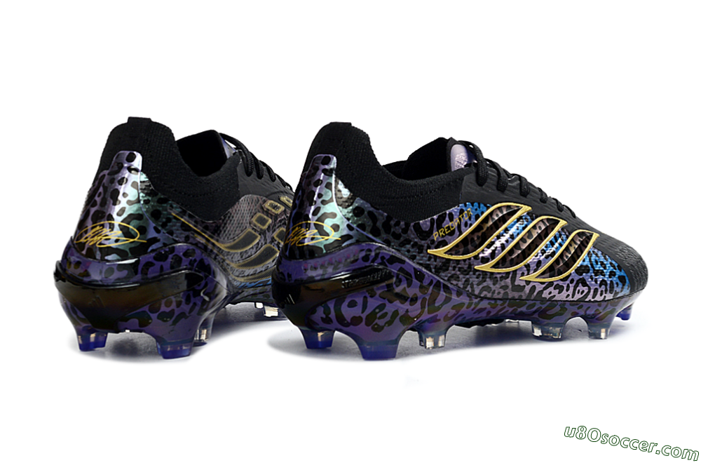 Adidas Predator 26 Elite FG Firm Ground Soccer Cleats - Black/Electric Blue/Purple Fusion 6