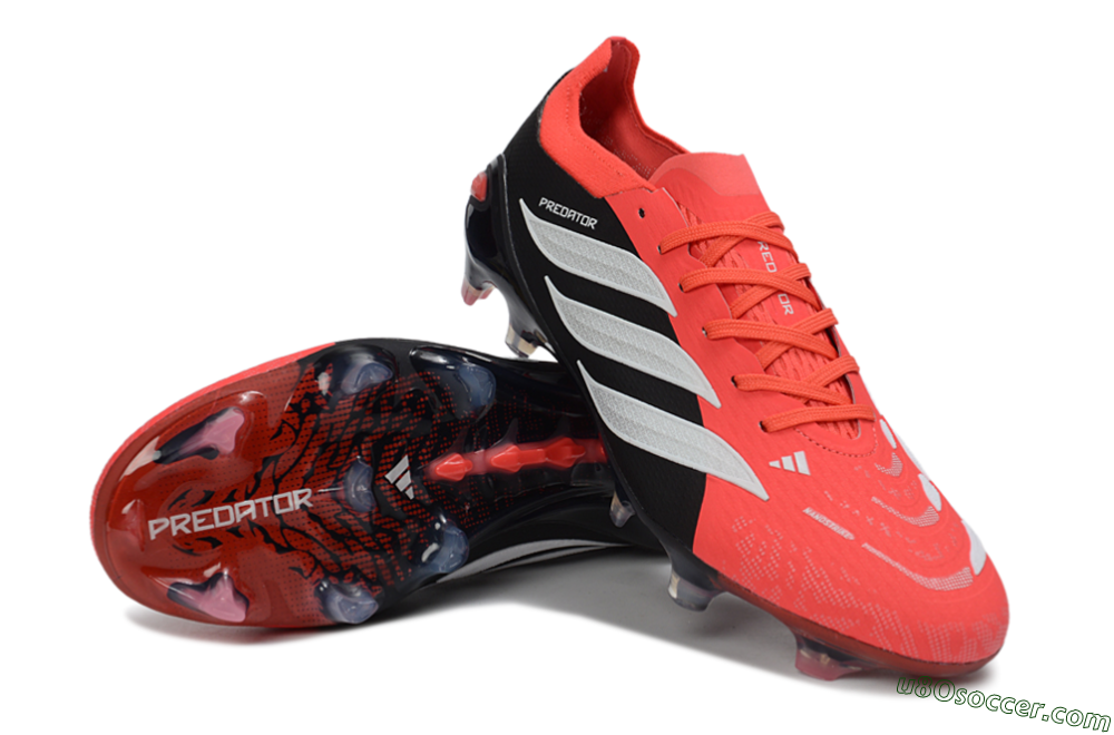 Adidas Predator 26 Elite FG Firm Ground Soccer Cleats - Red/Black/White 3
