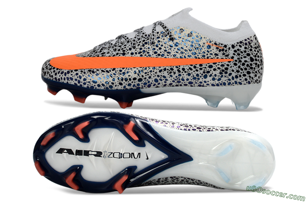 Nike Air Zoom Mercurial Vapor 16 Elite FG Firm Ground Soccer Cleats - White/Electric Orange/Sapphire Blue 0