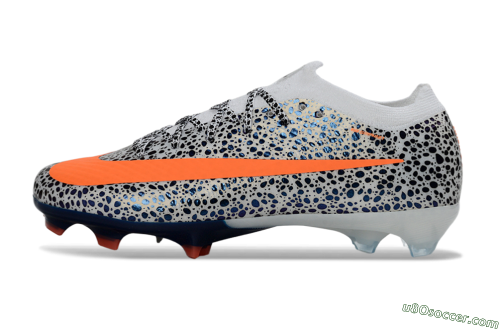 Nike Air Zoom Mercurial Vapor 16 Elite FG Firm Ground Soccer Cleats - White/Electric Orange/Sapphire Blue 2