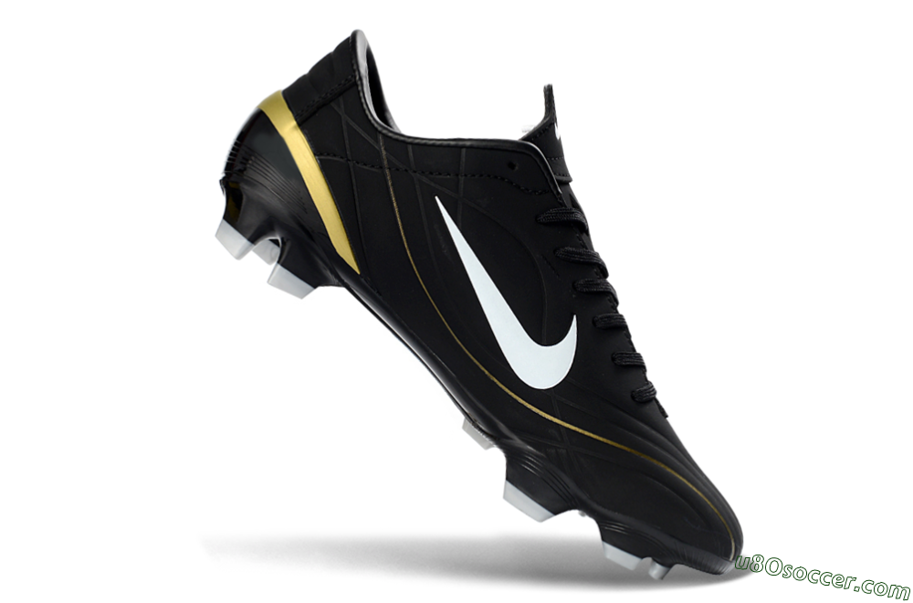 Nike Mercurial Vapor R9 FG Firm Ground Soccer Cleats - Black/Gold Accent/White Detail 4