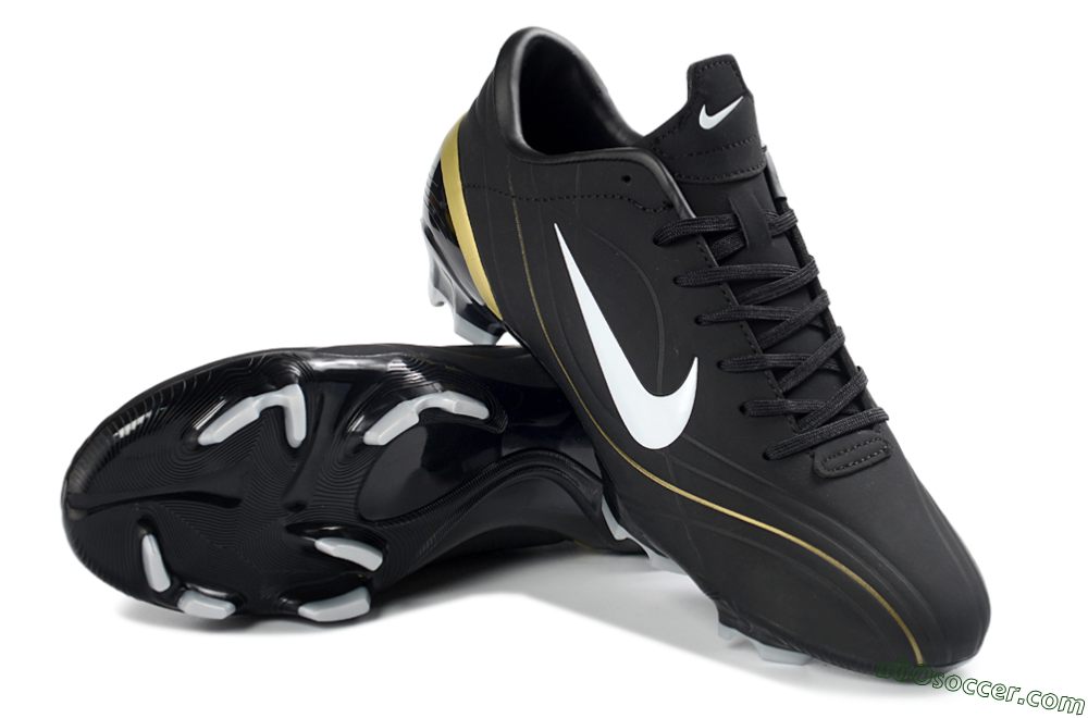 Nike Mercurial Vapor R9 FG Firm Ground Soccer Cleats - Black/Gold Accent/White Detail 3