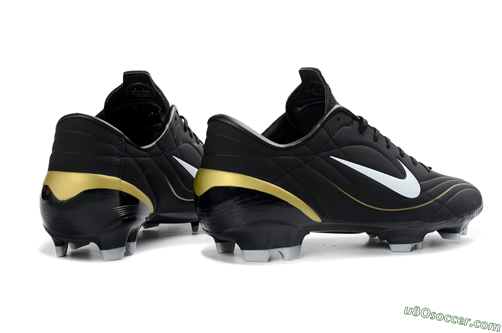Nike Mercurial Vapor R9 FG Firm Ground Soccer Cleats - Black/Gold Accent/White Detail 6