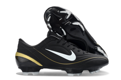 Nike Mercurial Vapor R9 FG Firm Ground Soccer Cleats - Black/Gold Accent/White Detail