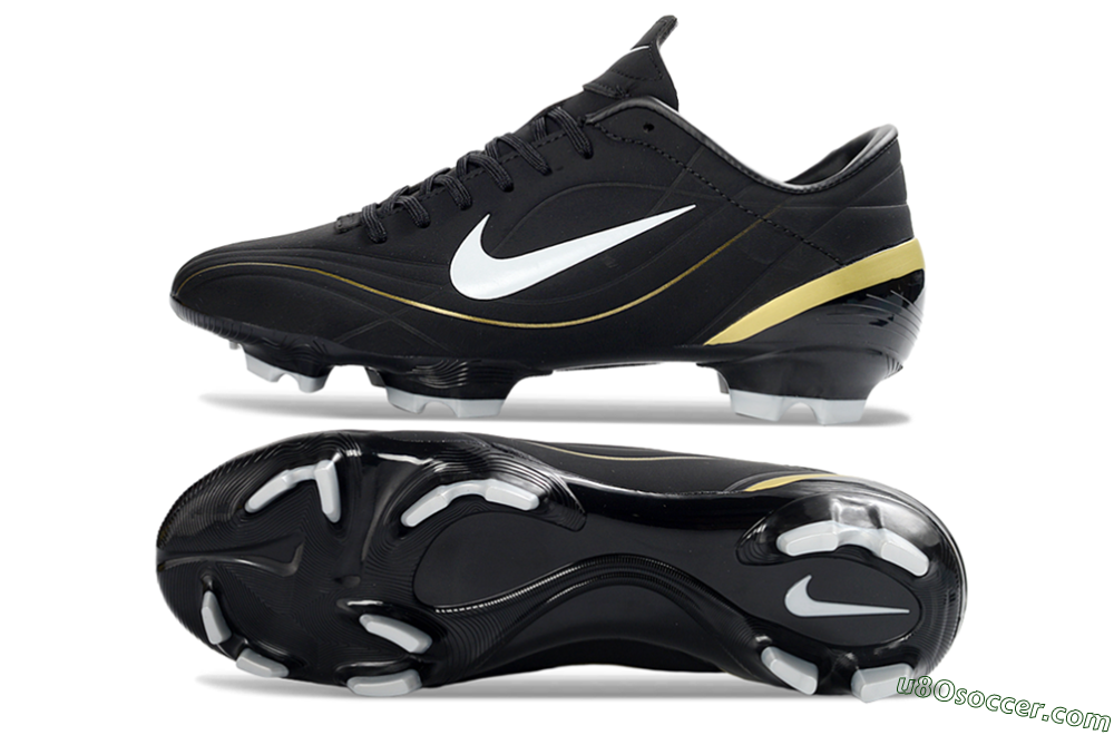 Nike Mercurial Vapor R9 FG Firm Ground Soccer Cleats - Black/Gold Accent/White Detail 0