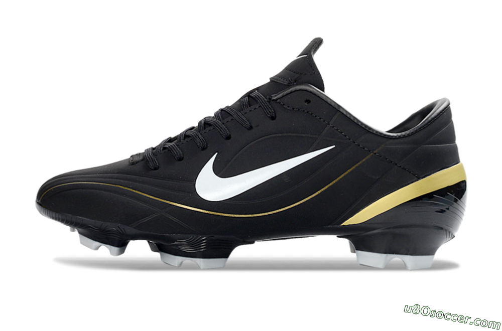Nike Mercurial Vapor R9 FG Firm Ground Soccer Cleats - Black/Gold Accent/White Detail 2