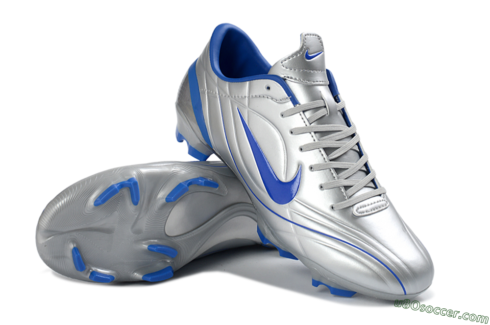 Nike Mercurial Vapor R9 FG Firm Ground Soccer Cleats - Silver/Bright Blue/Steel Blue 3