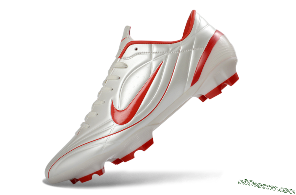 Nike Mercurial Vapor R9 FG Firm Ground Soccer Cleats - White/Fiery Red/Sleek Silver 5