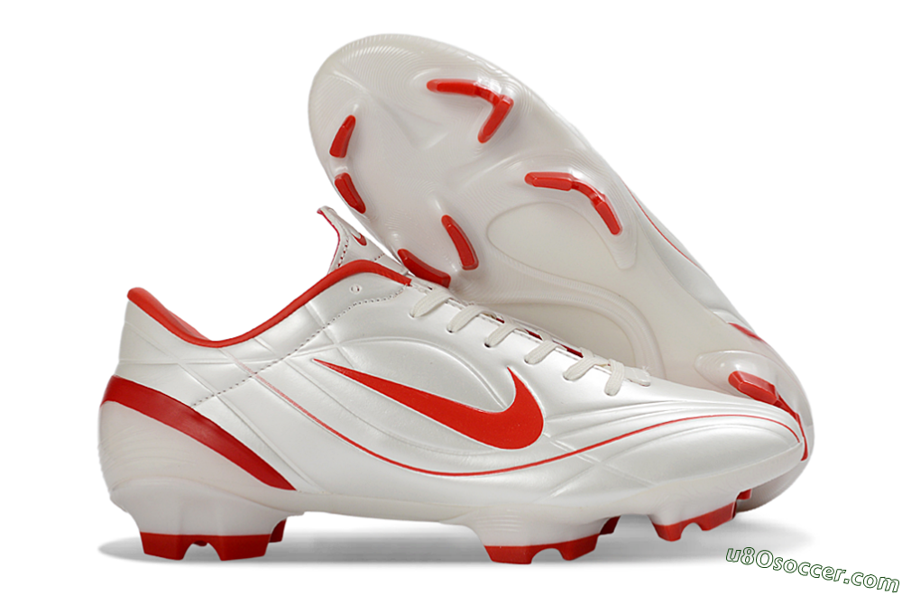 Nike Mercurial Vapor R9 FG Firm Ground Soccer Cleats - White/Fiery Red/Sleek Silver 1