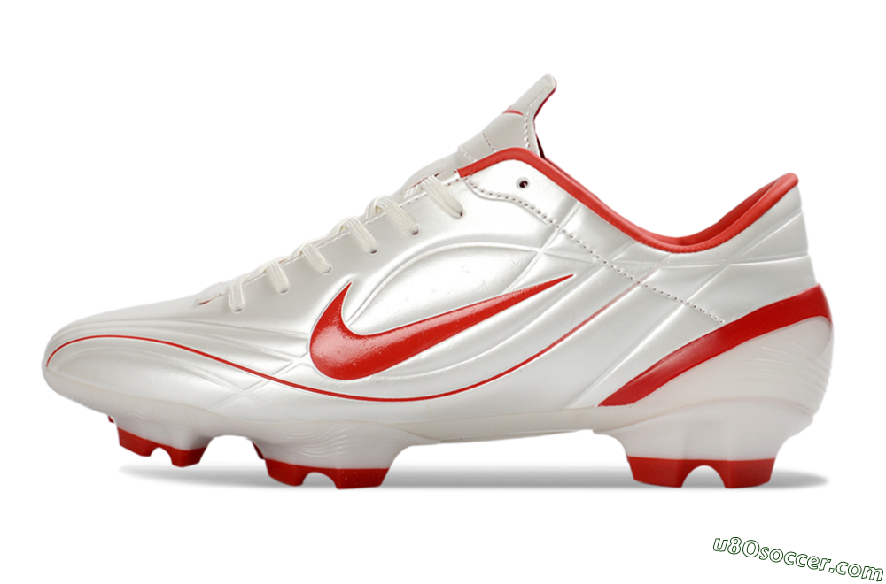 Nike Mercurial Vapor R9 FG Firm Ground Soccer Cleats - White/Fiery Red/Sleek Silver 2
