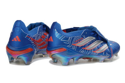 Adidas Predator 26 Elite Fold-Over Tongue FG Firm Ground Soccer Cleats - Blue/Electric Blue/Fiery Red