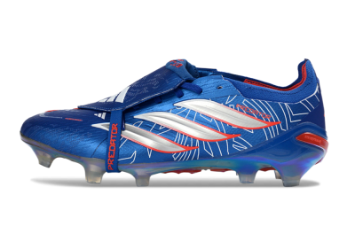 Adidas Predator 26 Elite Fold-Over Tongue FG Firm Ground Soccer Cleats - Blue/Electric Blue/Fiery Red