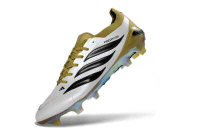 Adidas Predator 26 Elite FG Firm Ground Soccer Cleats - White/Gold/Black