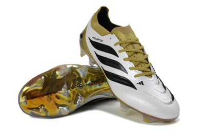 Adidas Predator 26 Elite FG Firm Ground Soccer Cleats - White/Gold/Black