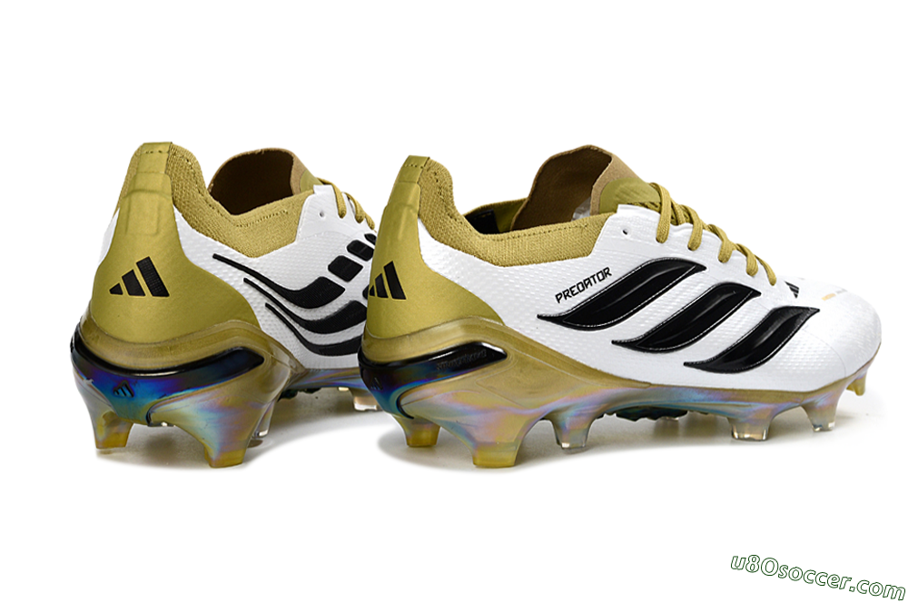 Adidas Predator 26 Elite FG Firm Ground Soccer Cleats - White/Gold/Black 6