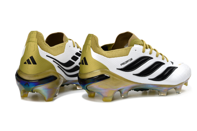 Adidas Predator 26 Elite FG Firm Ground Soccer Cleats - White/Gold/Black