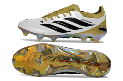 Adidas Predator 26 Elite FG Firm Ground Soccer Cleats - White/Gold/Black