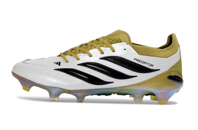 Adidas Predator 26 Elite FG Firm Ground Soccer Cleats - White/Gold/Black