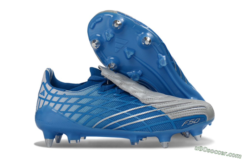 Adidas F50 Spider Elite SG Soft Ground Soccer Cleats - Blue/Sky Blue/Steel Gray 1