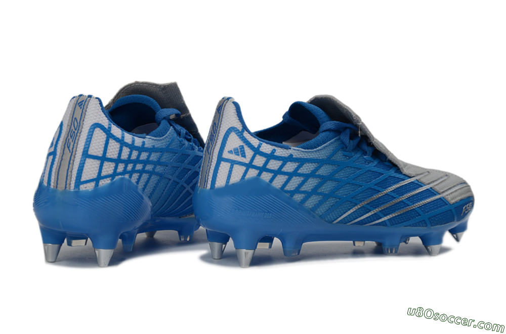 Adidas F50 Spider Elite SG Soft Ground Soccer Cleats - Blue/Sky Blue/Steel Gray 6