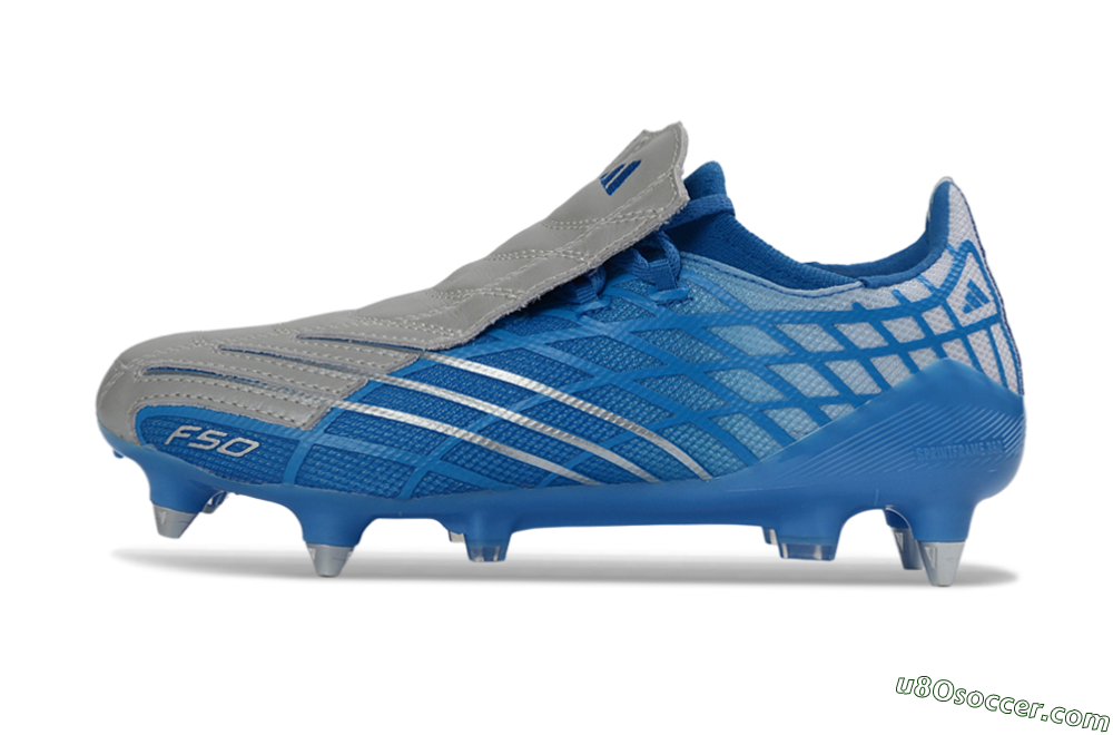 Adidas F50 Spider Elite SG Soft Ground Soccer Cleats - Blue/Sky Blue/Steel Gray 2
