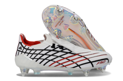 Adidas F50 Spider Elite SG Soft Ground Soccer Cleats - White/Crimson/Jet Black