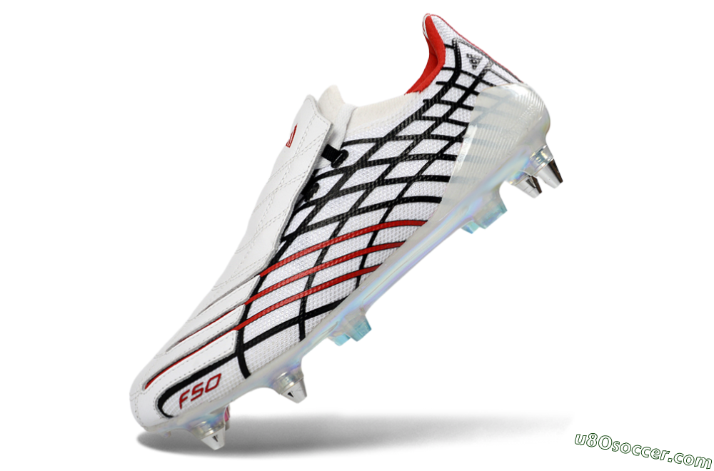 Adidas F50 Spider Elite SG Soft Ground Soccer Cleats - White/Crimson/Jet Black 5