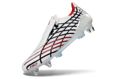 Adidas F50 Spider Elite SG Soft Ground Soccer Cleats - White/Crimson/Jet Black