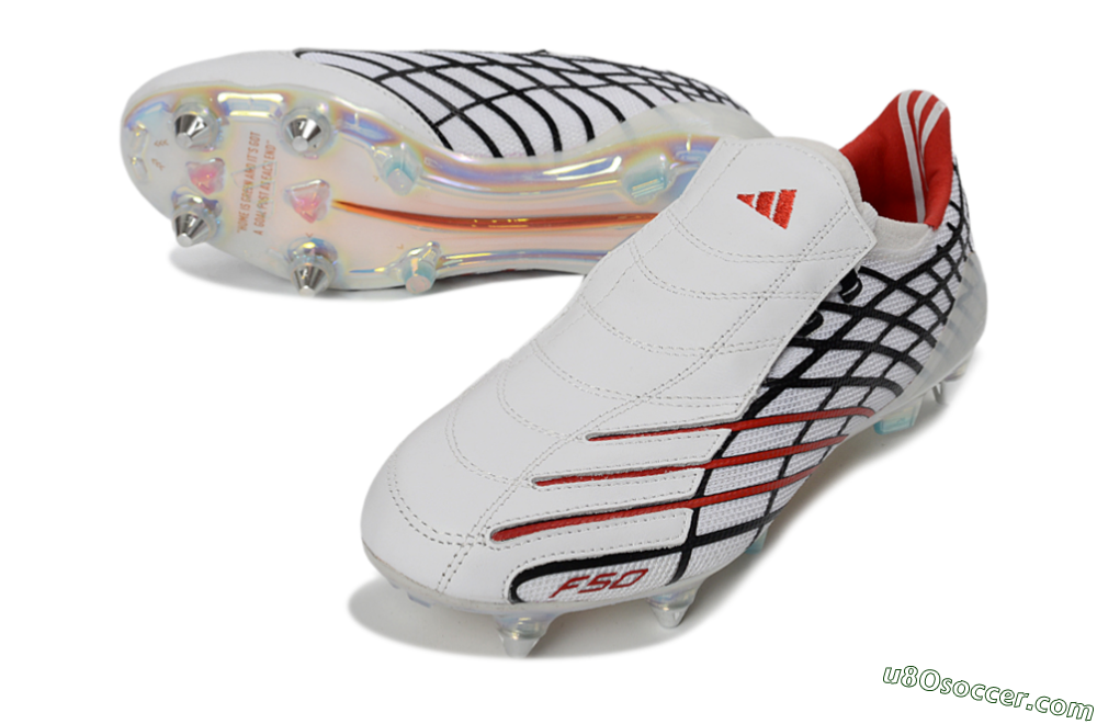 Adidas F50 Spider Elite SG Soft Ground Soccer Cleats - White/Crimson/Jet Black 3