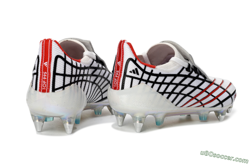 Adidas F50 Spider Elite SG Soft Ground Soccer Cleats - White/Crimson/Jet Black 6