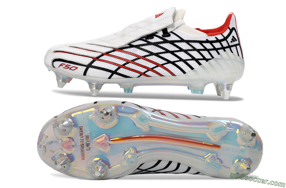 Adidas F50 Spider Elite SG Soft Ground Soccer Cleats - White/Crimson/Jet Black 0