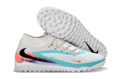 Nike Phantom 6 Elite High TF Artificial Turf Soccer Shoes - Turquoise/Coral/White