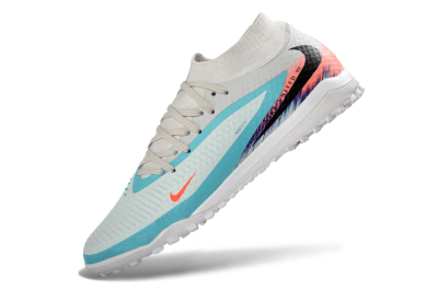 Nike Phantom 6 Elite High TF Artificial Turf Soccer Shoes - Turquoise/Coral/White