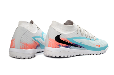 Nike Phantom 6 Elite High TF Artificial Turf Soccer Shoes - Turquoise/Coral/White