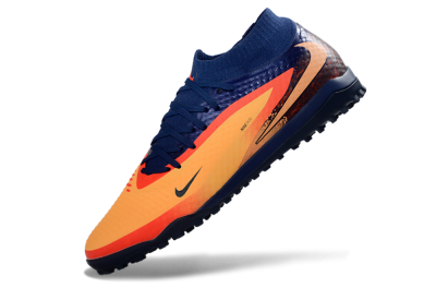Nike Phantom 6 Elite High TF Artificial Turf Soccer Shoes - Orange/Navy Blue/Fired Brick
