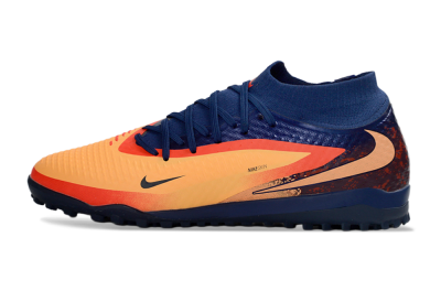 Nike Phantom 6 Elite High TF Artificial Turf Soccer Shoes - Orange/Navy Blue/Fired Brick