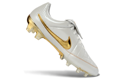 Nike Tiempo Legend SE FG Firm Ground Soccer Cleats - White/Metallic Gold/Classic White