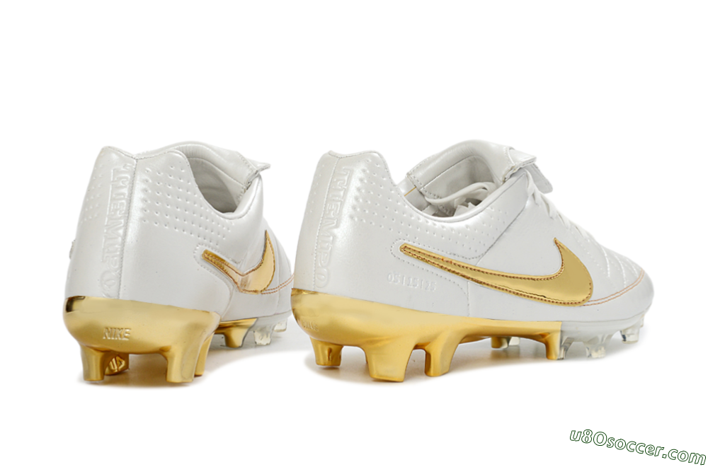Nike Tiempo Legend SE FG Firm Ground Soccer Cleats - White/Metallic Gold/Classic White 6