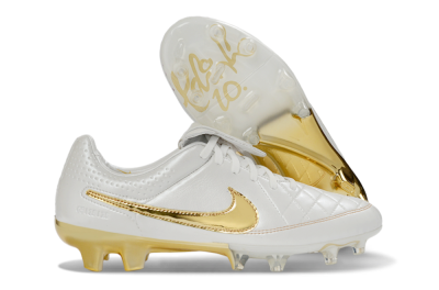 Nike Tiempo Legend SE FG Firm Ground Soccer Cleats - White/Metallic Gold/Classic White