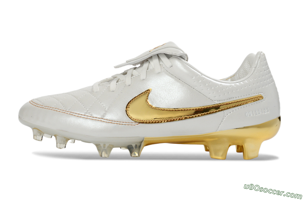 Nike Tiempo Legend SE FG Firm Ground Soccer Cleats - White/Metallic Gold/Classic White 2