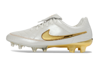 Nike Tiempo Legend SE FG Firm Ground Soccer Cleats - White/Metallic Gold/Classic White