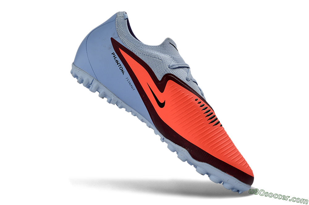 Nike Phantom 6 Elite Low TF Artificial Turf Soccer Shoes - Orange/Sky Blue/Crimson 4