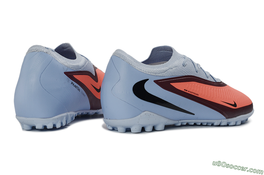 Nike Phantom 6 Elite Low TF Artificial Turf Soccer Shoes - Orange/Sky Blue/Crimson 6