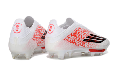 Adidas F50+ Elite Lightstrike Pro Laceless FG Firm Ground Soccer Cleats - White/Crimson Glow/Black Shadow