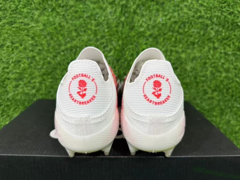 Adidas F50+ Elite Lightstrike Pro Laceless FG Firm Ground Soccer Cleats - White/Crimson Glow/Black Shadow