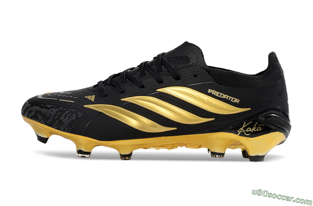 Adidas Predator 26 Elite FG Firm Ground Soccer Cleats - Black/Metallic Gold/Onyx Black 2