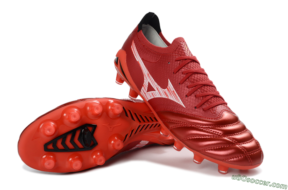Mizuno Morelia Neo 4 FG Firm Ground Soccer Cleats - Red/Crimson Blaze/Scarlet Shine 3
