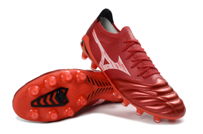 Mizuno Morelia Neo 4 FG Firm Ground Soccer Cleats - Red/Crimson Blaze/Scarlet Shine