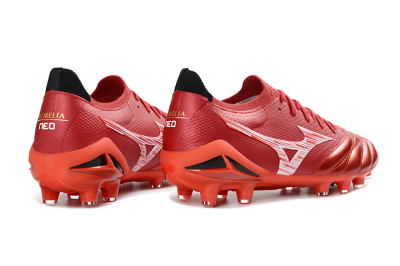 Mizuno Morelia Neo 4 FG Firm Ground Soccer Cleats - Red/Crimson Blaze/Scarlet Shine